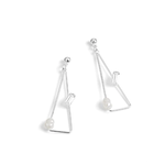 Whispers Whispers Triangle Floating Stone Earrings Silver WN004639