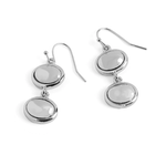 Whispers Whispers Double Dome Dangle Earrings Silver WN004626