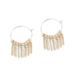 Whispers Whispers Chain Curtain Hoop Earrings Silver/Gold WN004636