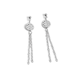 Whispers Whispers Dimple Disc Chain Dangle Earrings Silver WN004630