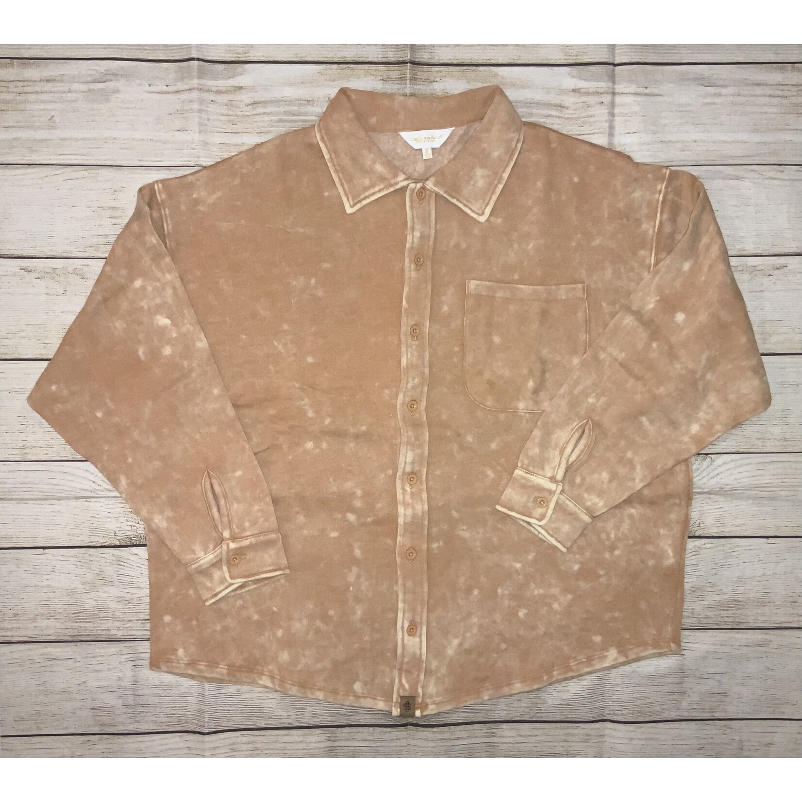 Simply Southern Simply Southern Acid Wash Shacket Chestnut