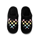 Living Royal Living Royal Black Checker Heart Slippers