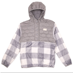 Simply Southern Simply Southern Fuzzy Hoodie Plaid Grey