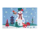 Evergreen Snowman Embossed Floor Mat