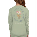 Simply Southern Simply Southern Long Sleeve T Shirt Flower Sage