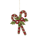 Evergreen Candy Cane Ornament Gold