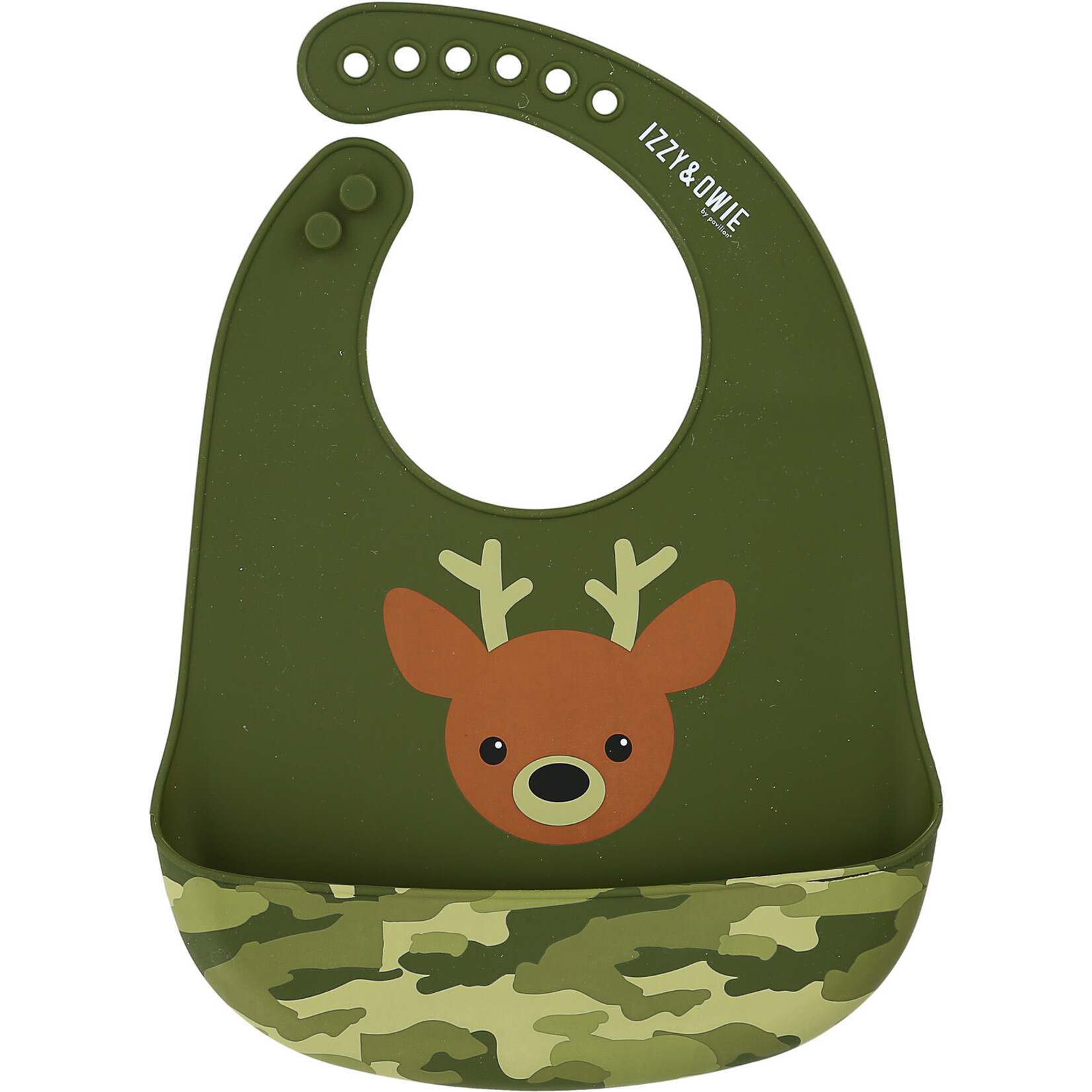 Pavilion Silicone Catch All Bib Woodland Green Camo