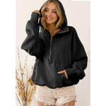 Bibi Clothing Bibi Elastic Hem Fleece Hoodie Black