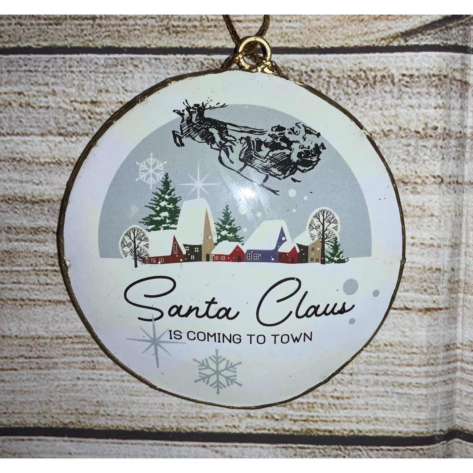 Midwest CBK Vintage Santa Disc Ornament Style 1