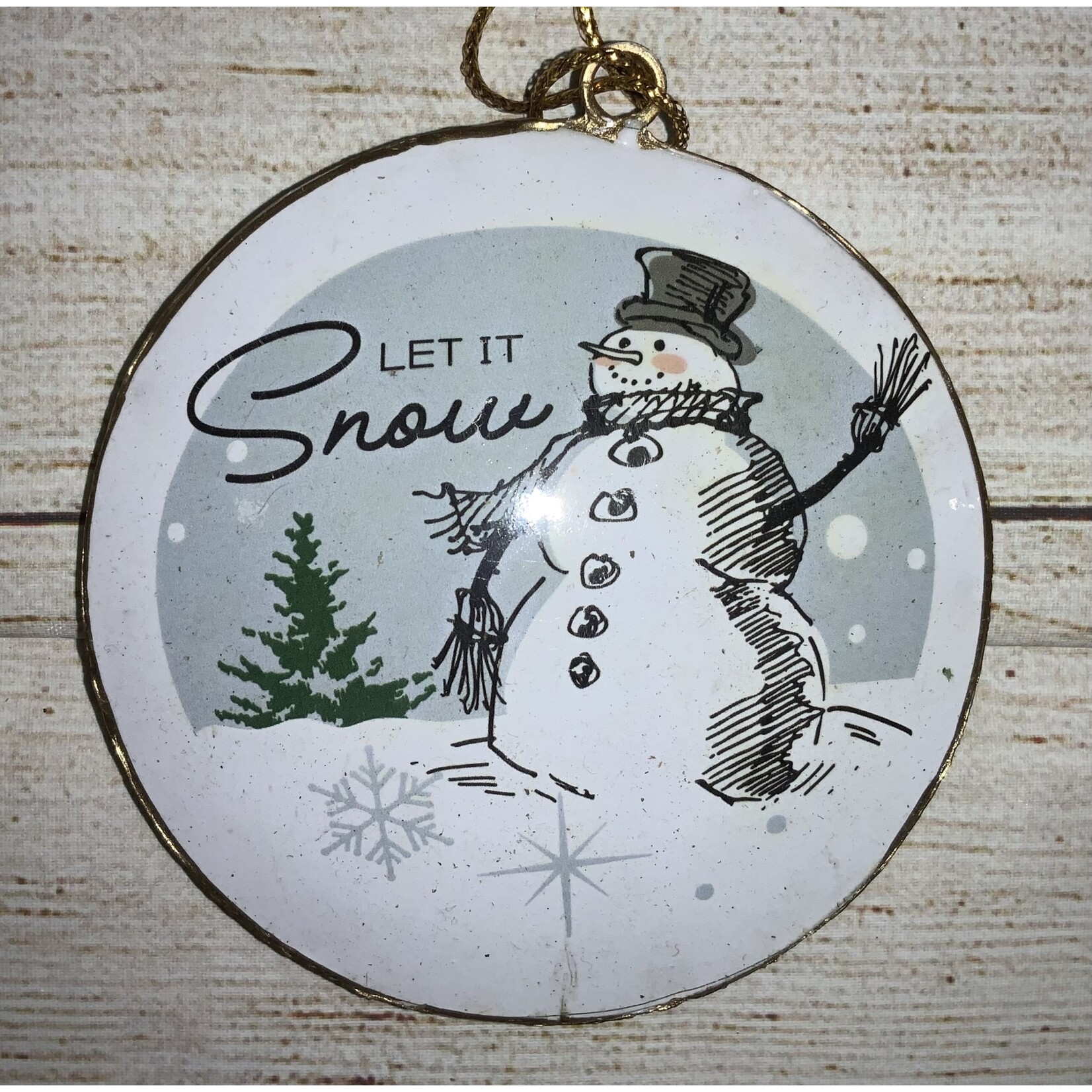 Midwest CBK Vintage Snowman Disc Ornament Style 4