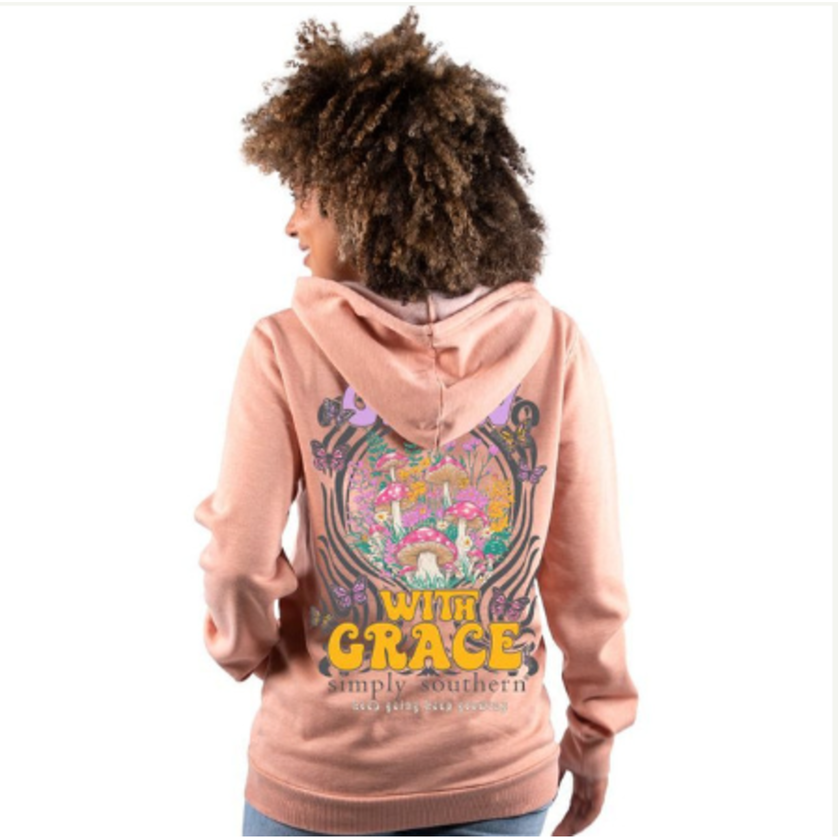 Simply Southern Simply Southern Hoodie Grace Peach