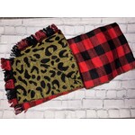 Simply Southern Simply Southern Double Sided Scarf Leopard/Plaid Red