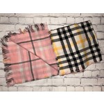 Simply Southern Simply Southern Double Sided Scarf Plaid/Light Pink