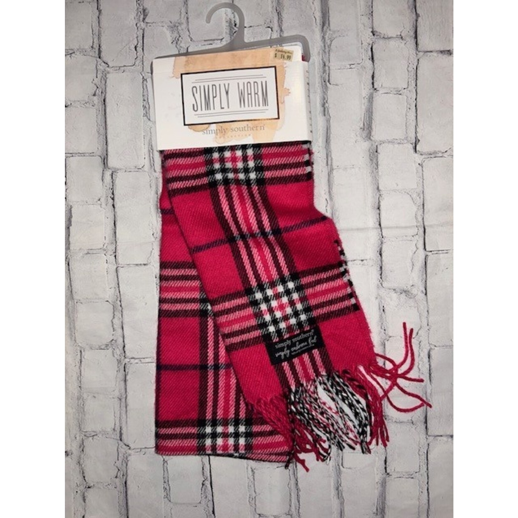 Simply Southern Simply Southern Simply Warm Scarf Pink Plaid