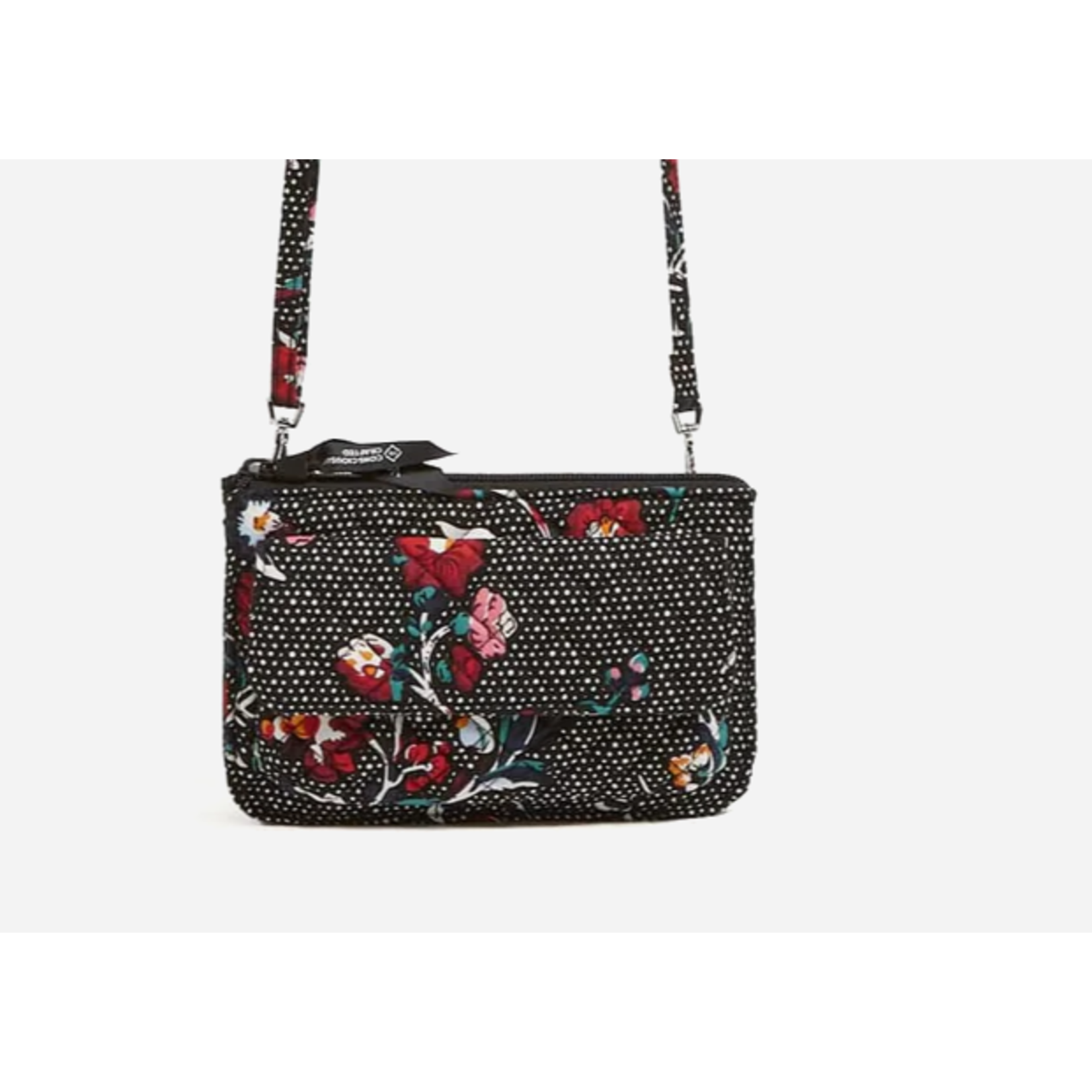 Vera Bradley RFID Wallet Crossbody Perennials Noir Dot A Gathering Place