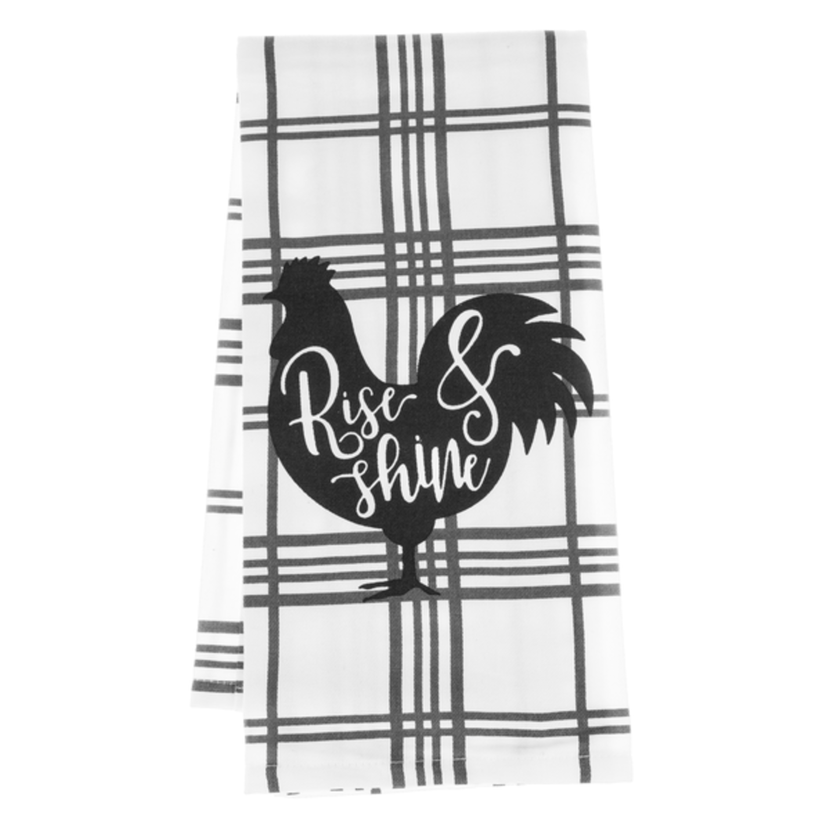Ganz Black & White Rooster Towel Style 3