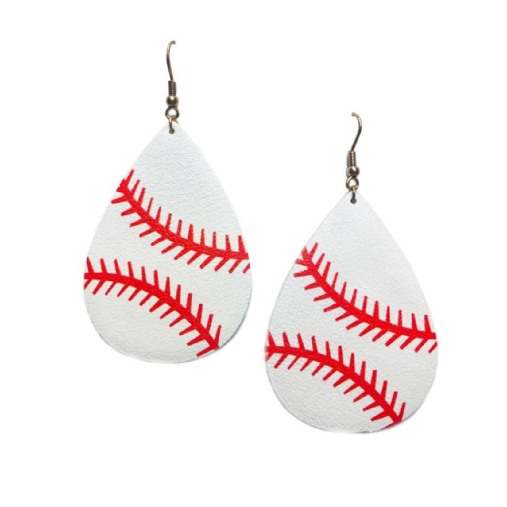 Jane Marie Jane Marie Leather Teardrop Dangle Earrings Baseball