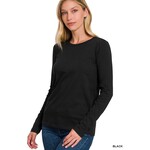 Zenana Zenana Crewneck Long Sleeve T-Shirt Black