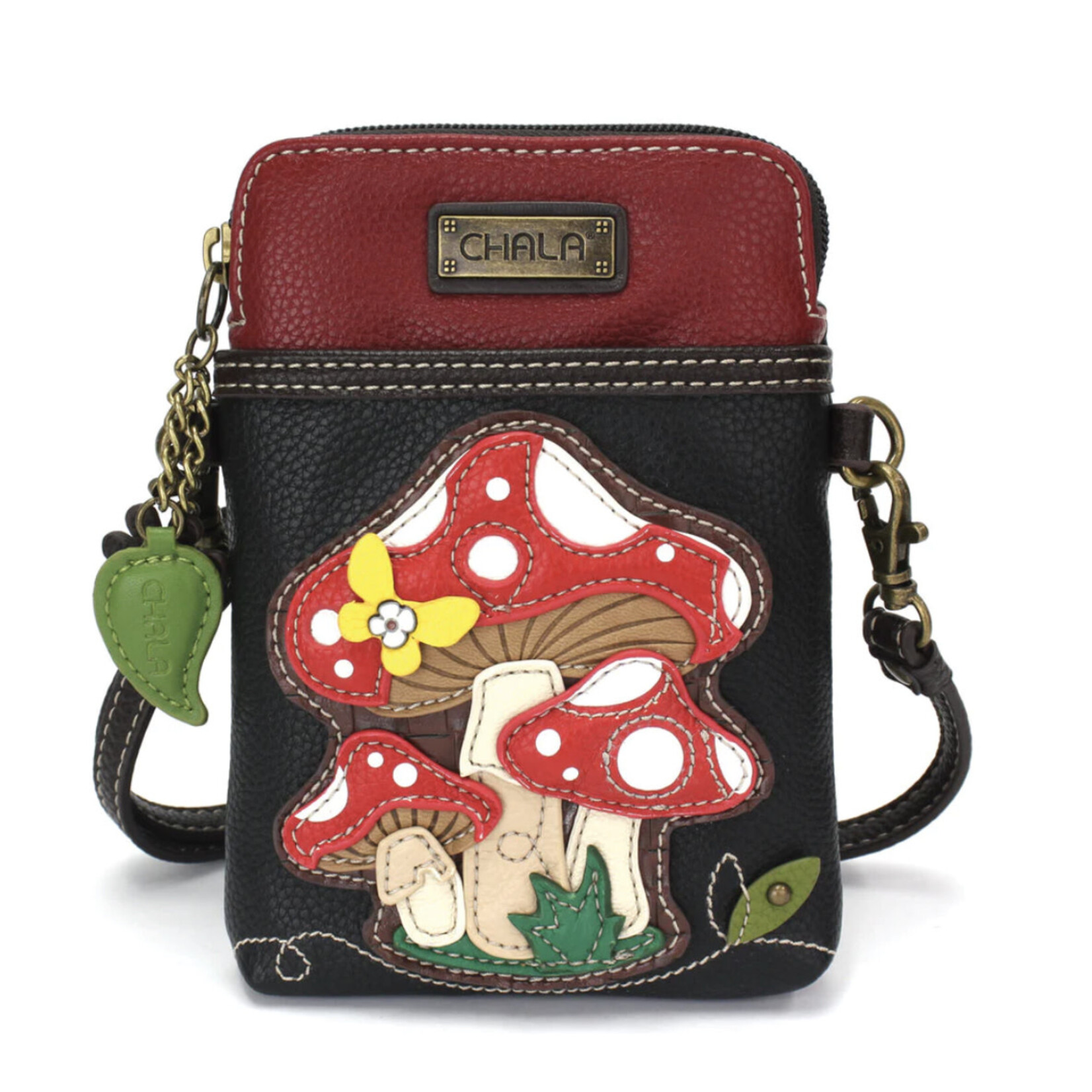 Chala Chala 827 Cellphone Crossbody Mushrooms Black