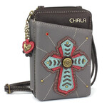 Chala Chala 850 Wallet Crossbody Chevron Cross Gray