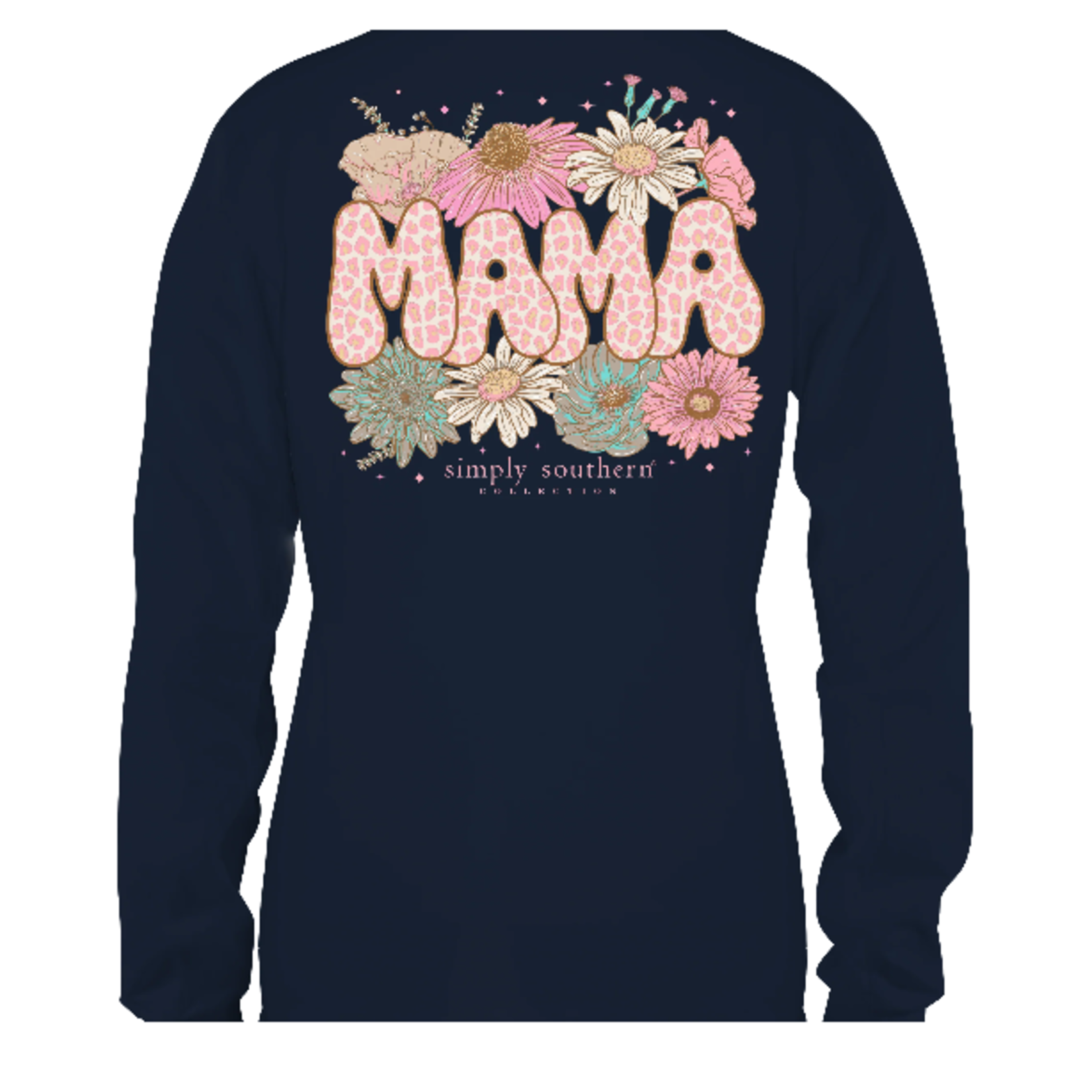Simply Southern Simply Southern Long Sleeve Leopard Mama Navy