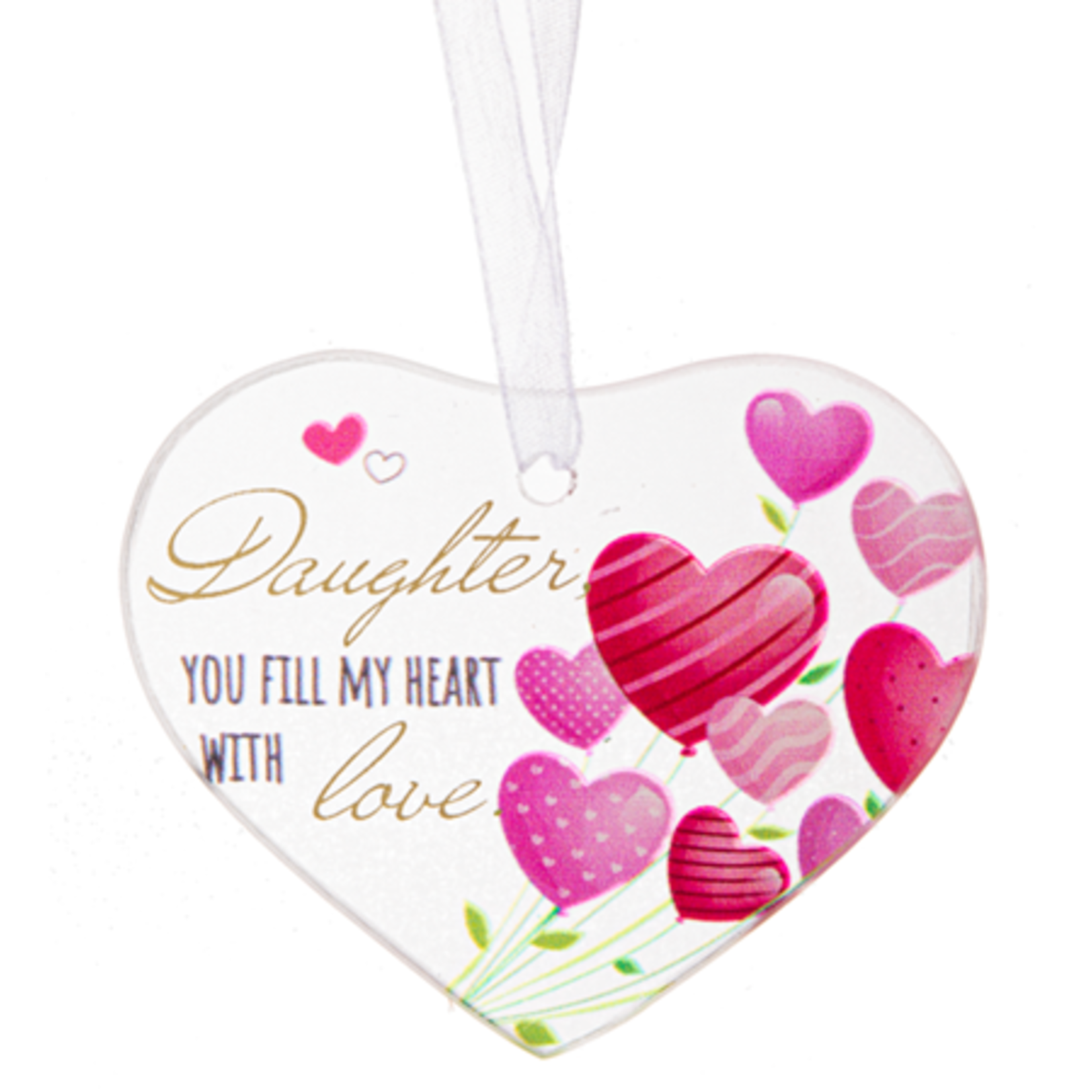 Ganz Glass Heart Daughter Ornament
