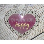 Ganz Glass Heart Ornament You Make My Heart Happy