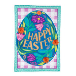 Evergreen Happy Easter Egg Applique’ Garden Flag