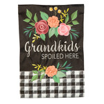 Evergreen Grandkids Spoiled Here Applique’ Garden Flag