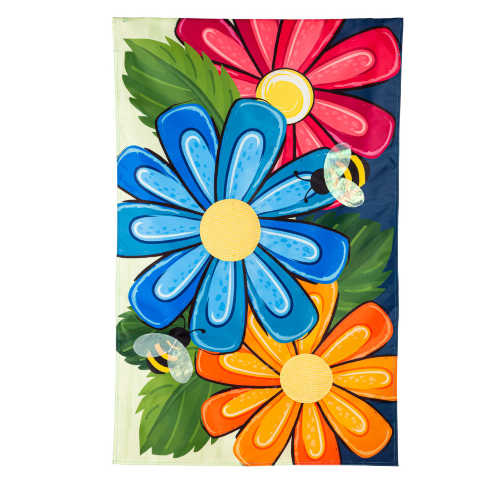 Evergreen Spring Floral Garden Applique’ Flag