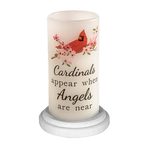 Evergreen Cardinal Memorial Candle w/Base