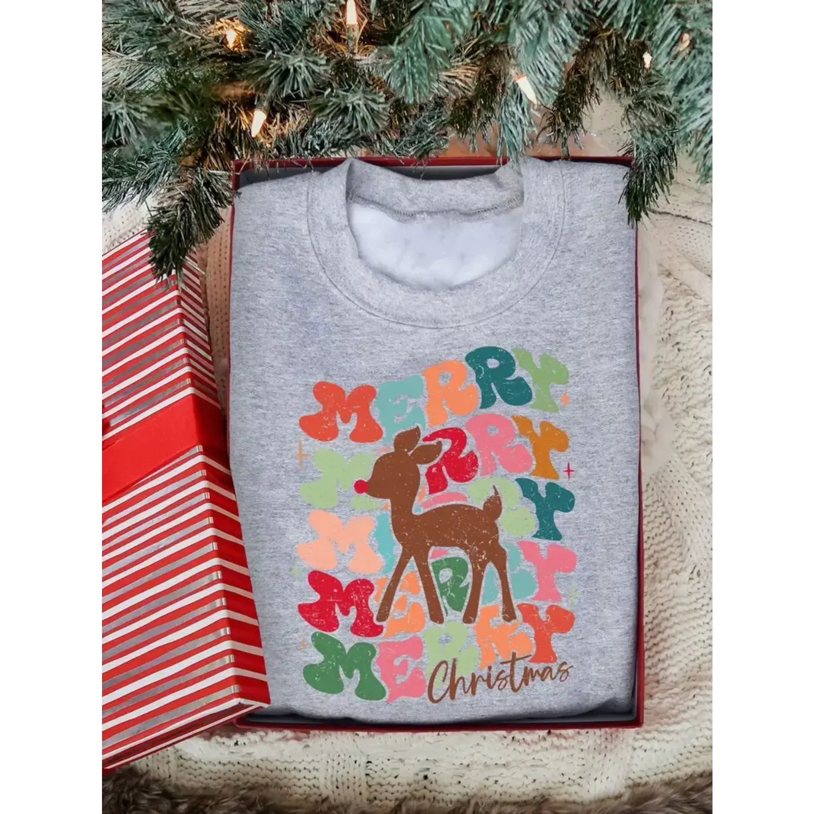 MidWest Tees MidWest Tees Merry Christmas Rudolph Crewneck