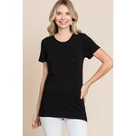 Culture Code Culture Code Crew Neck Short Sleeve Fitted Top Black
