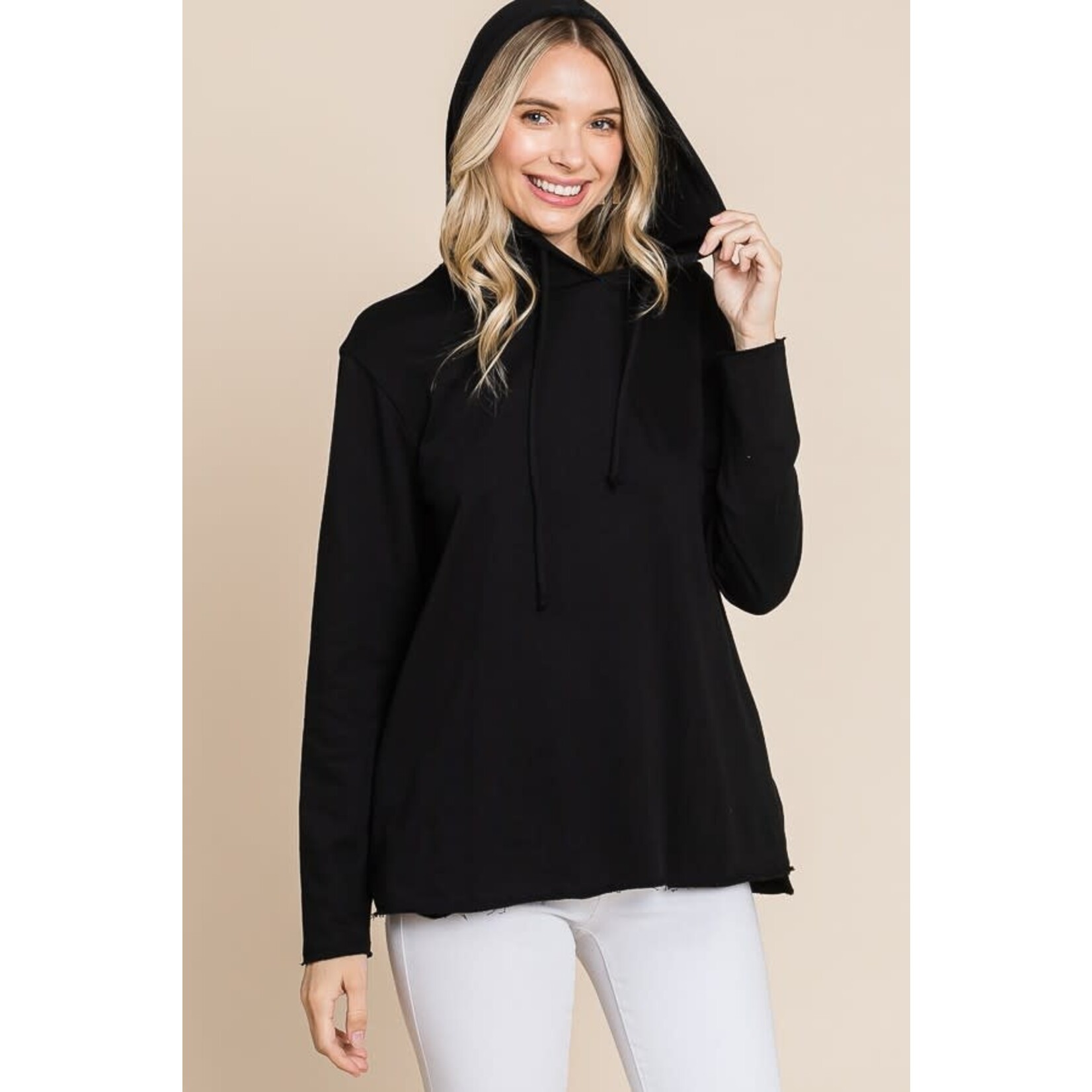 Culture Code Culture Code Hooded Long Sleeve Top Black
