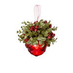 Ganz Kissing Krystal Red Jewel Mistletoe Ornament Round Style 1