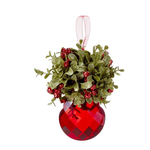 Ganz Kissing Krystal Red Jewel Mistletoe Ornament Mapleleaf Style 2