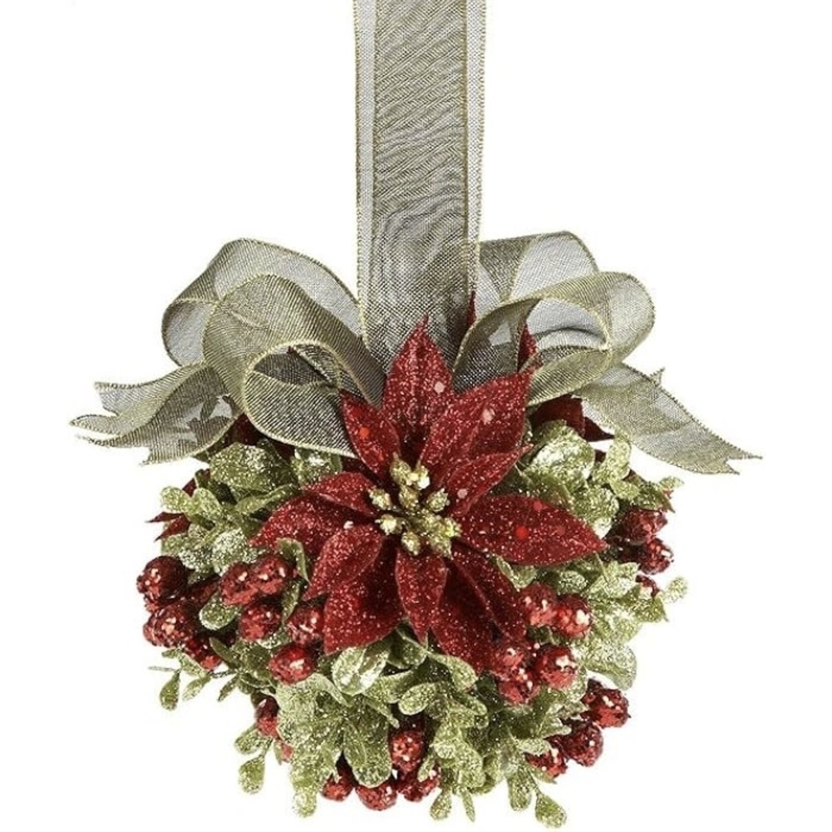Ganz Kissing Krystal Poinsettia Door Decor Kiss Ball