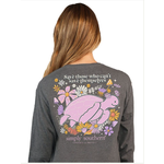 Simply Southern Simply Southern Save Long Sleeve Turtle Tracking Tee Charcoal