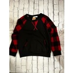 12PM 12PM Long Sleeve Toddler Top with Pocket Buffalo Plaid Black