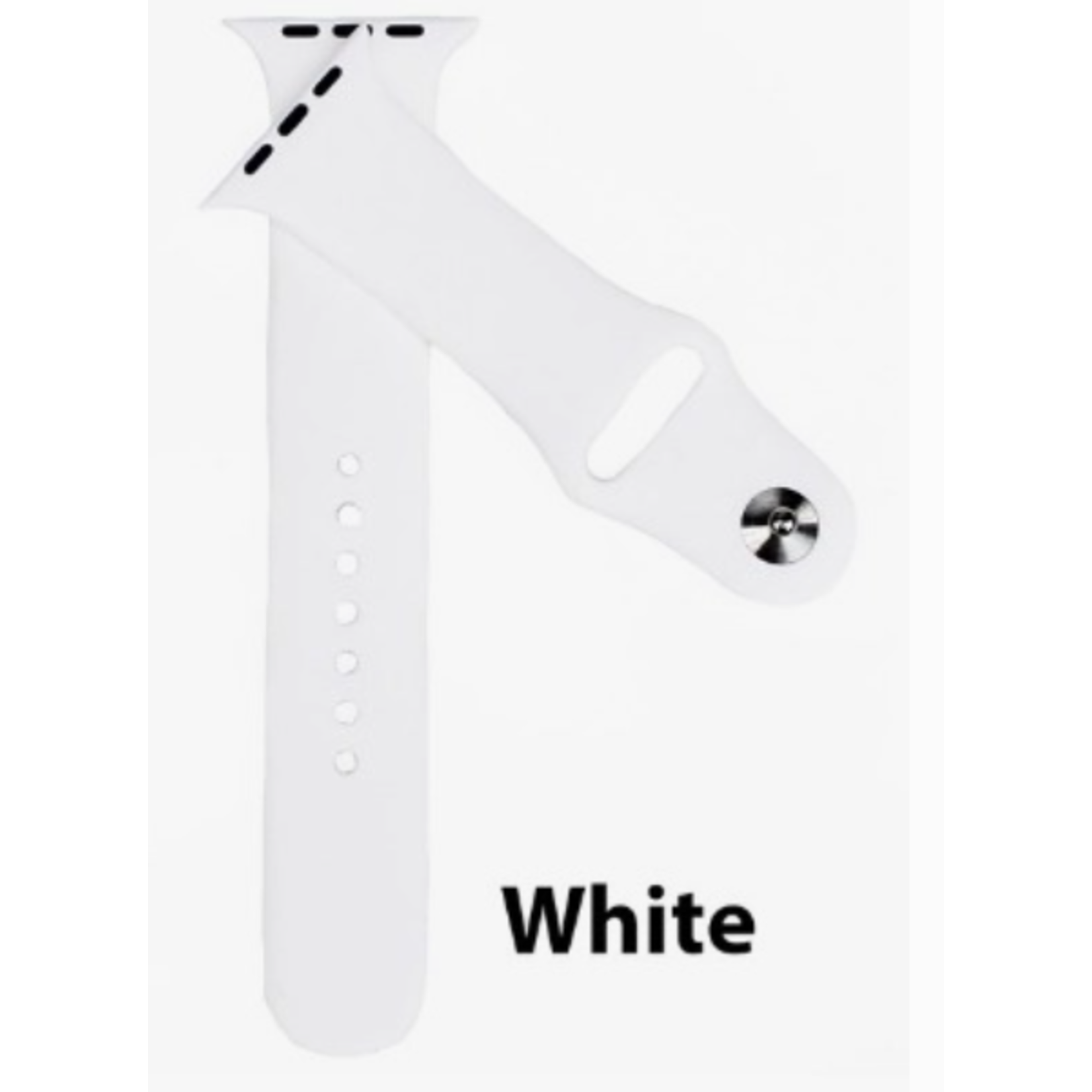 ShopTrendsNow Silicone Apple Watch Band #4 White 42/44/45mm