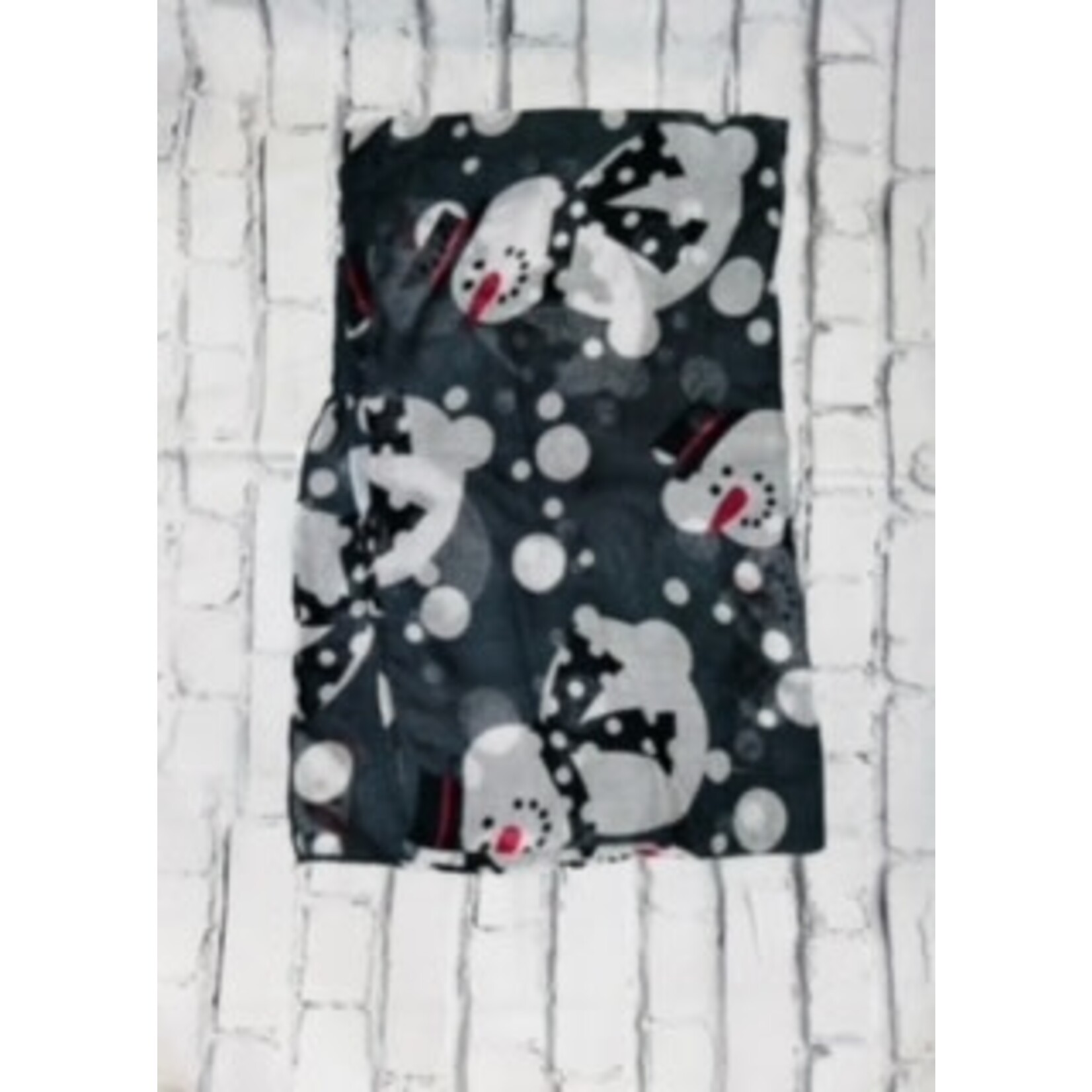 None Holiday Scarf Gray / White Snowman