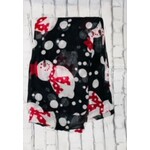 None Holiday Scarf Black / Red Snowman