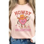 Kissed Apparel Kissed Apparel Howdy Valentine T-Shirt Heather Peach
