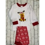 None Toddler Reindeer Holiday Print Pajama Set