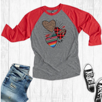 Rebel Rose Rebel Rose Serape Leopard Hearts Raglan