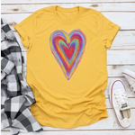 Rebel Rose Rebel Rose Colorful Heart T-Shirt Mustard