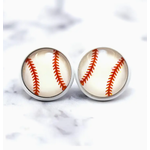 Daydreamer Designs Baseball Stud 12mm Earrings