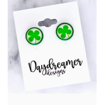 Daydreamer Designs Green Clover Stud 12mm Earrings