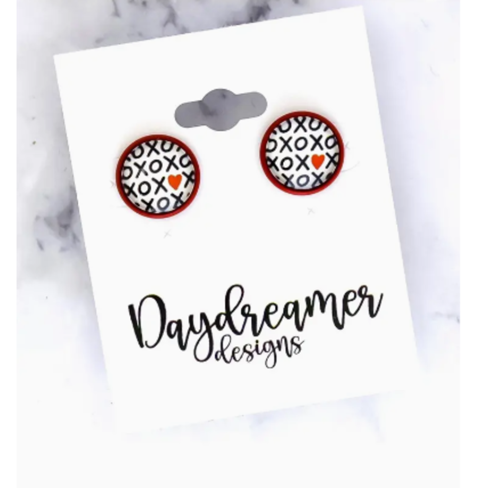 Daydreamer Designs XOXO Heart Stud 12mm Earrings