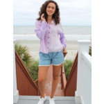 Simply Southern Simply Southern Gauze Button Down Color Block Lilac